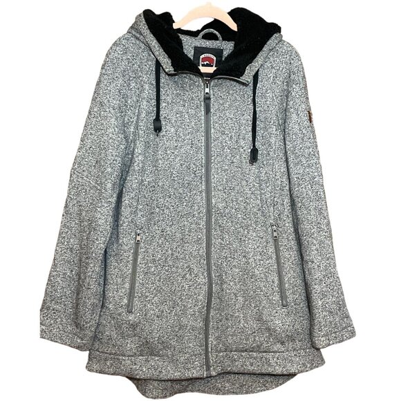 1 Madison Expedition Jackets & Blazers - 1 Madison Expedition Grey Knit Full Zip Hood Jacket Size Large